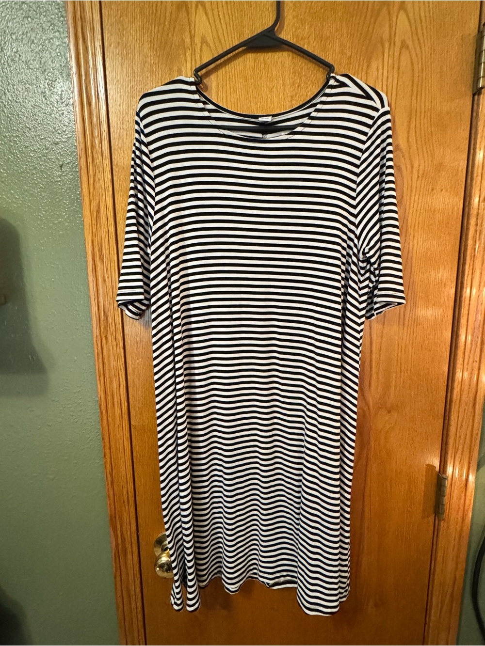 Old Navy Black and White Striped Maxi Dress
